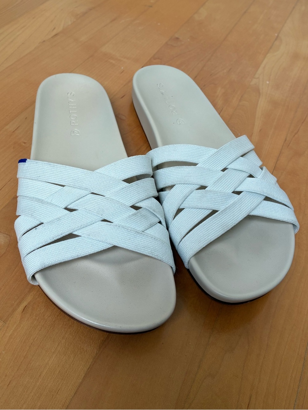 Rothy's White Woven Slide Sandals